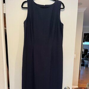 Talbots Navy blue shift dress with peek-a-boo back and bows